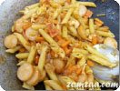 Fried shrimp pasta